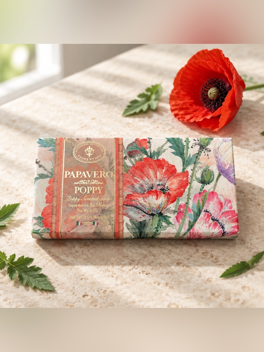 🌸 NWT Saponificio Fiorentino Papavero (Poppy) Scented ITALIAN Soap 🌸
